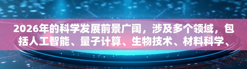 2026年的科学发展前景广阔，涉及多个领域，包括人工智能、量子计算、生物技术、材料科学、宇宙学等。以下是一些可能被推荐的科学领域和趋势